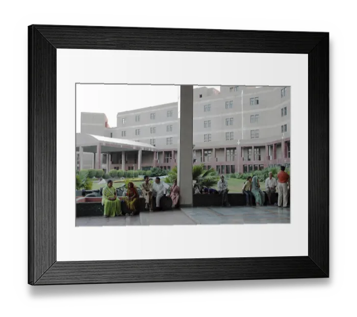 Framed Print : People waiting in hospital, bhopal