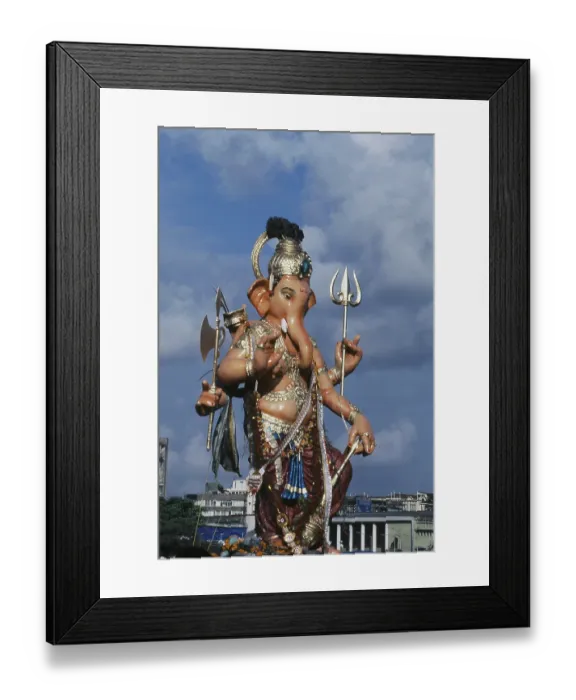Framed Print : Huge idol of Lord Ganesh, Girgaum Chowpatty