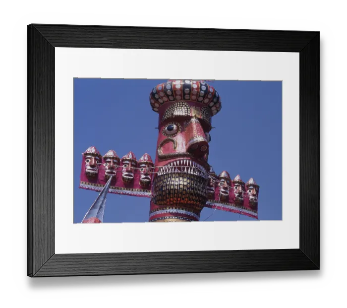 Framed Print : Face of Ravana during Dussehra festival