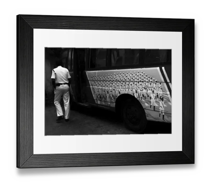 Framed Print : Policeman walking, Rabindra Sadan