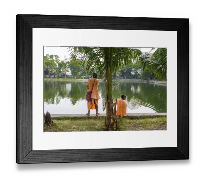 Framed Print : Sadhu at Rabindra Sarobar Lake