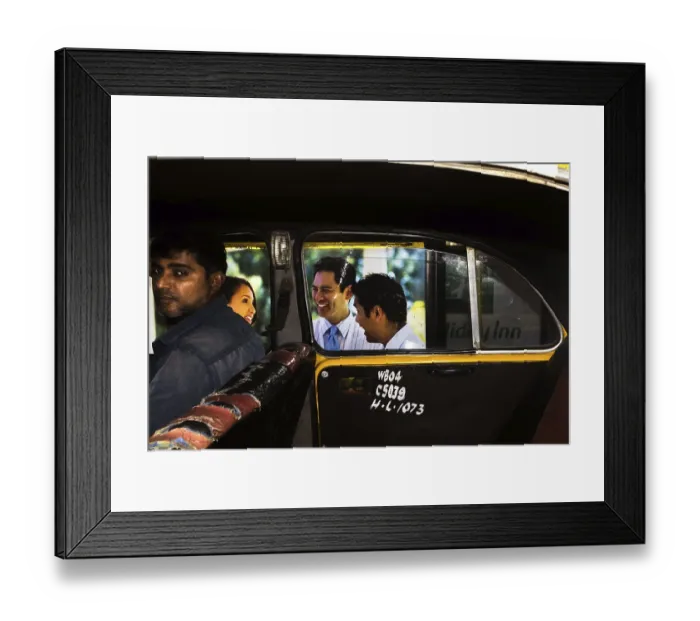 Framed Print : Man in taxi, Kali ghat, Kolkata