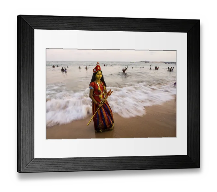 Framed Print : Woman dress as Hindu goddess durga