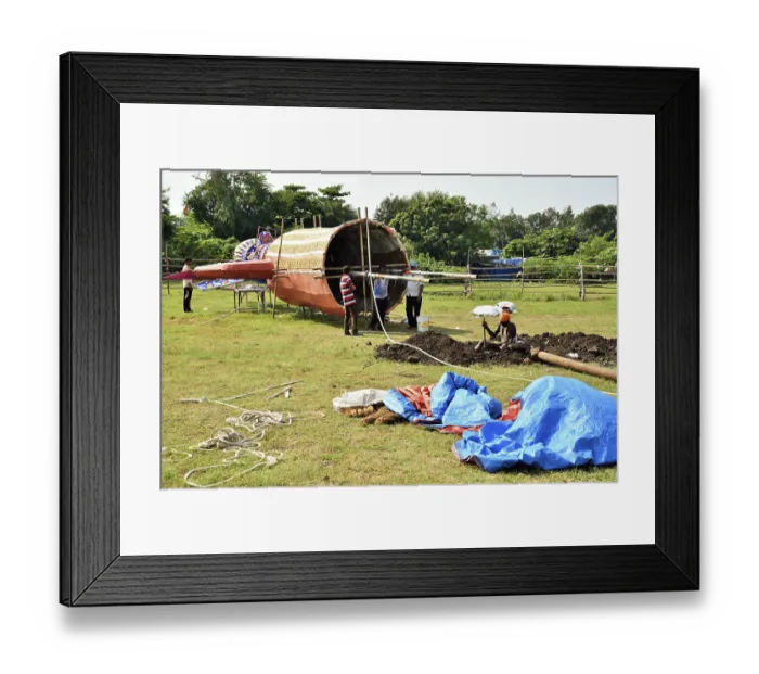 Framed Print : Effigy of Ravana under construction