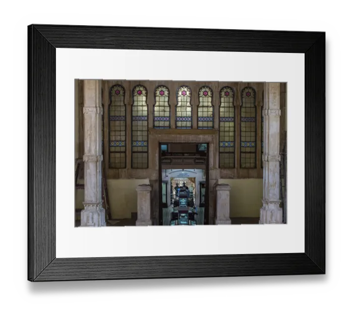 Framed Print : Stained glass window, Baroda Museum and Picture Gallery