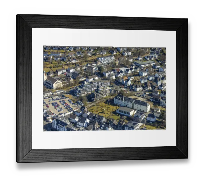 Framed Print : Aerial photograph, Am Hohenstein primary school