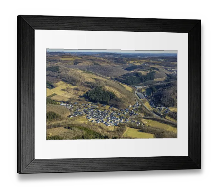 Framed Print : Aerial view, residential area, view of Stachelau district
