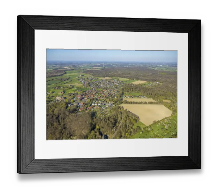 Framed Print : Aerial view, residential area, local view Cappenberg