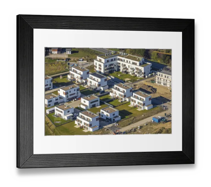 Framed Print : Aerial view, Living at Auenpark Framed Print : Aerial view, Living at Auenpark