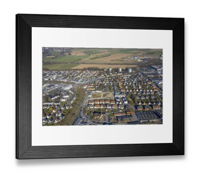 Framed Print : Aerial view, residential area between Elfser Weg and Riga-Ring Framed Print : Aerial view, residential area between Elfser Weg and Riga-Ring