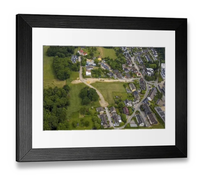 Framed Print : Aerial view, construction site road construction Gedulderweg