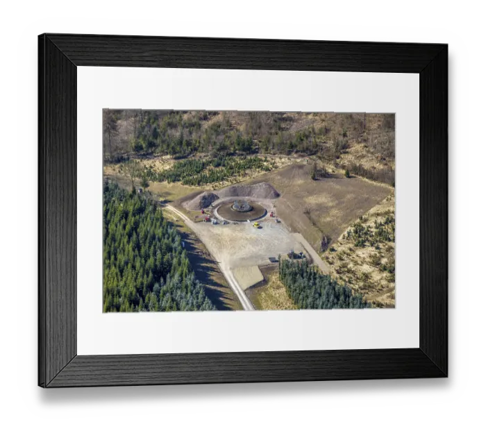 Framed Print : Aerial photo, construction site for wind turbine