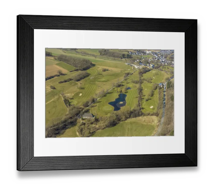 Framed Print : Aerial view, golf course Amecke