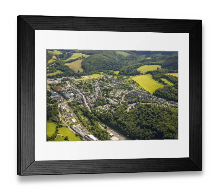 Framed Print : Aerial view, residential area, view of Oberbonsfeld district Framed Print : Aerial view, residential area, view of Oberbonsfeld district