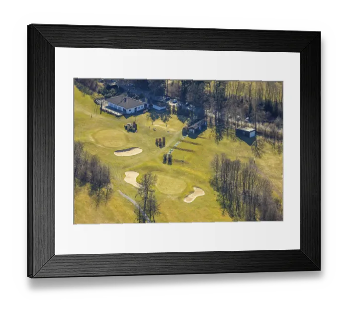 Framed Print : Aerial view, golf course Dornscheid
