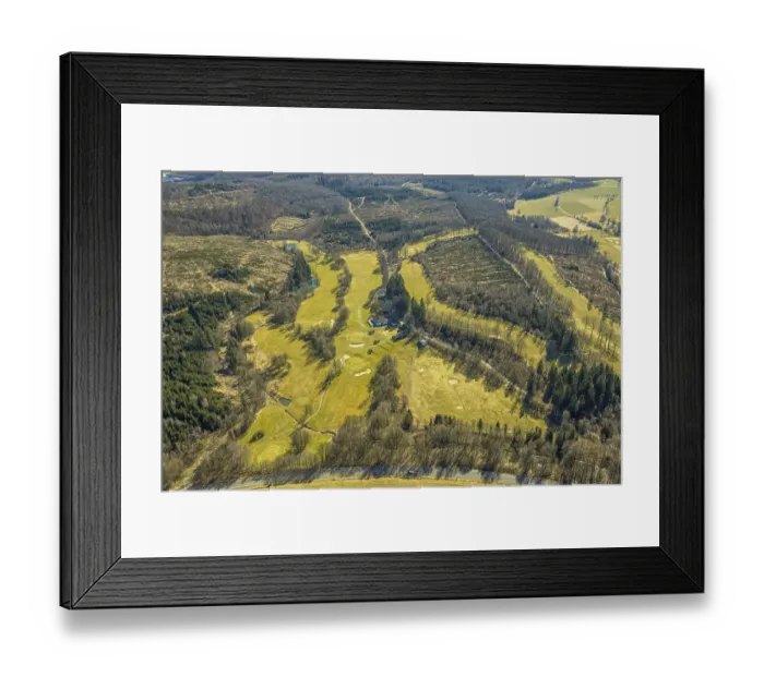 Framed Print : Aerial view, golf course Dornscheid