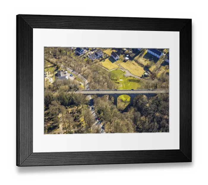 Framed Print : Aerial view, railway viaduct Elbschetal cycle path Framed Print : Aerial view, railway viaduct Elbschetal cycle path