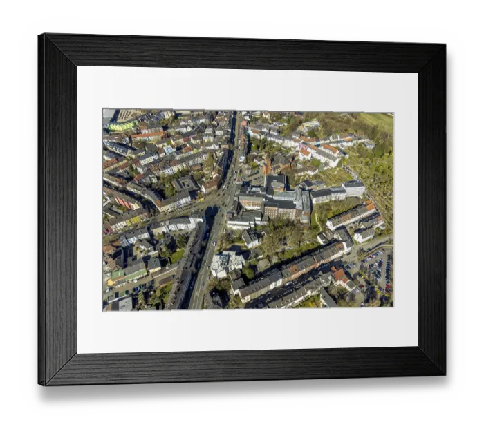 Framed Print : Aerial view, residential area ArdeystraBe and CrendeldanzstraBe