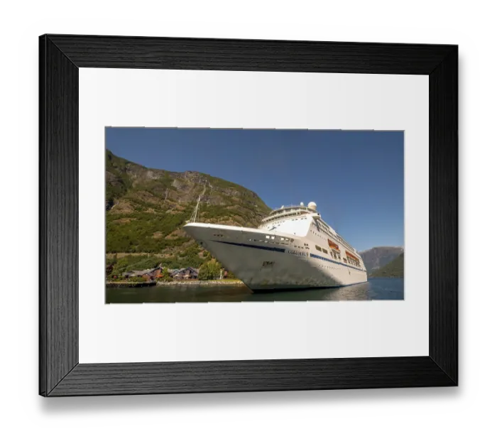 Framed Print : Excursion ship COLUMBUS, fjord Framed Print : Excursion ship COLUMBUS, fjord