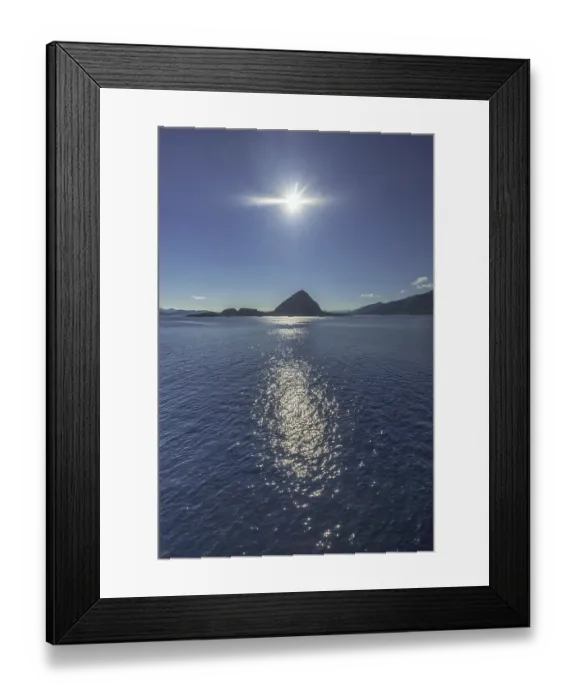 Framed Print : Backlight, island near Godoya