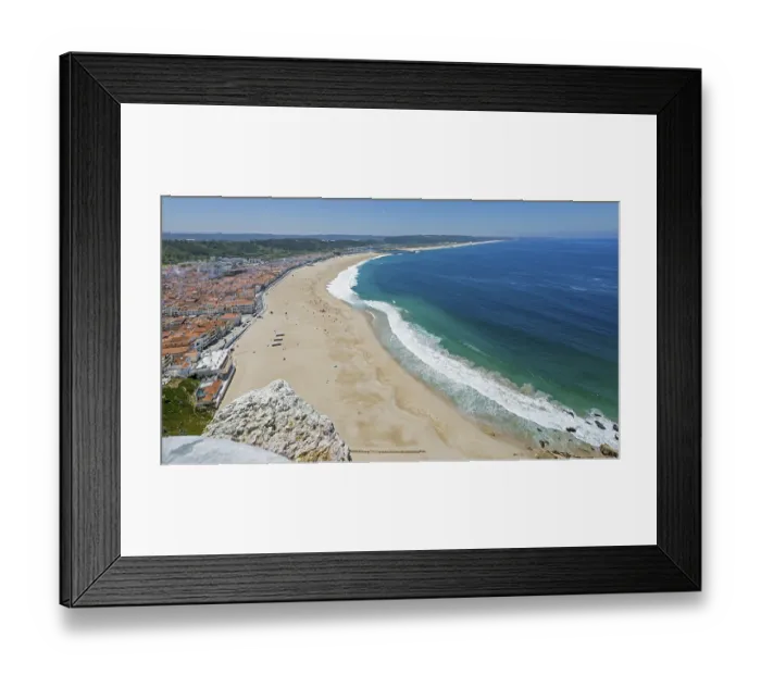 Framed Print : View of the city and bay of Nazare