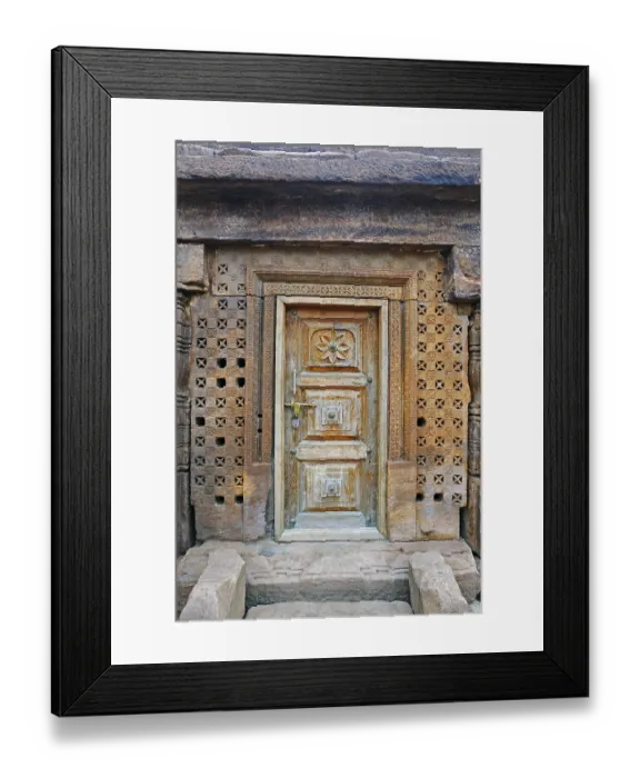 Framed Print : Door of Bhutnath temple, Badami fort