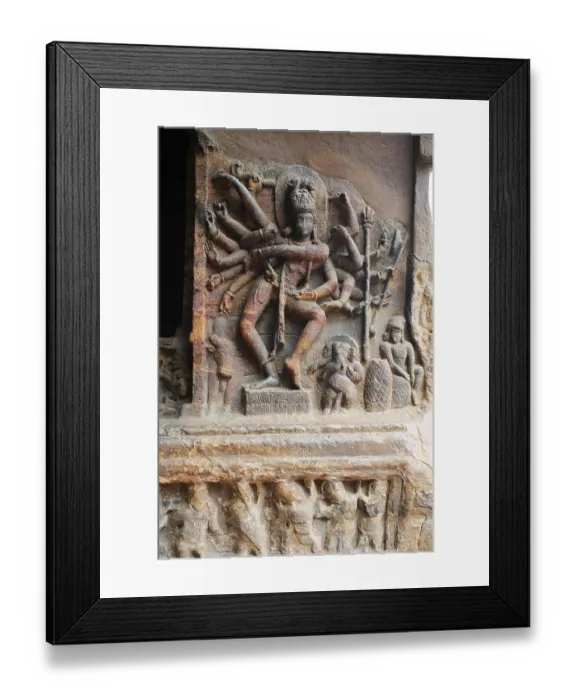 Framed Print : Cave temples of Badami Chalukyan king Mangalesa 593-610 A