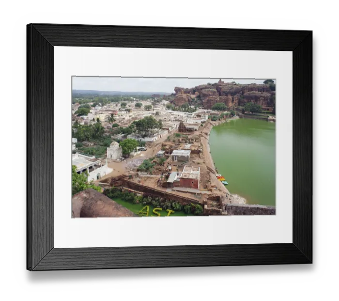 Framed Print : Agastyatirtha tank, Badami fort Framed Print : Agastyatirtha tank, Badami fort