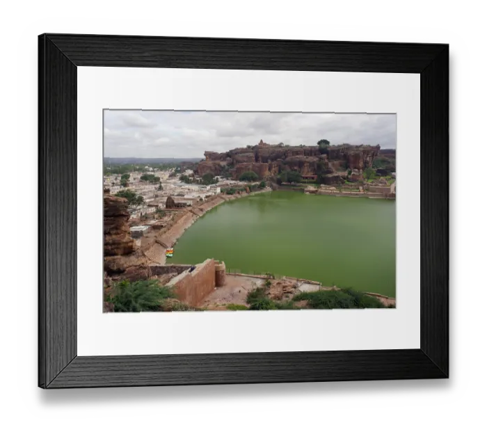 Framed Print : Agastyatirtha tank, Badami fort Framed Print : Agastyatirtha tank, Badami fort