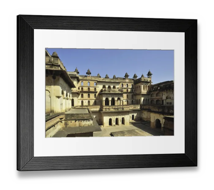 Framed Print : Orchha central courtyard of raja mahal khajuraho madhya pradesh india Framed Print : Orchha central courtyard of raja mahal khajuraho madhya pradesh india
