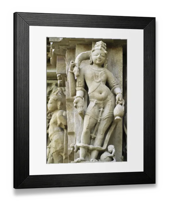 Framed Print : Kubera on the wall of vamana temple Khajuraho madhya pradesh india