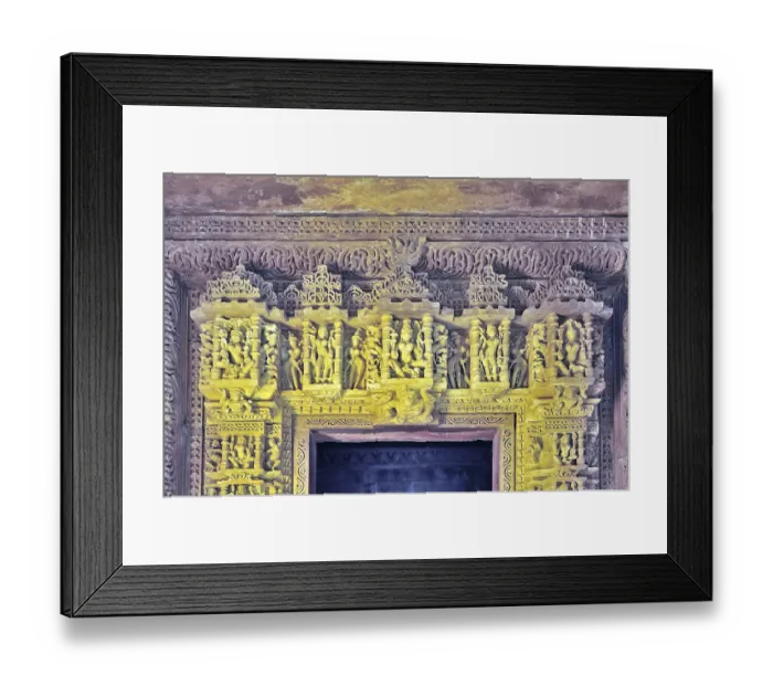 Framed Print : Sculpture carved on adinath temple Khajuraho madhya pradesh india