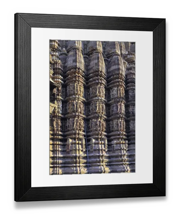 Framed Print : Ornate wall of kandariya mahadeva temple Khajuraho madhya pradesh India