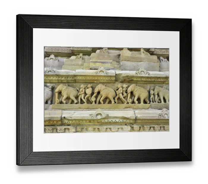 Framed Print : Battle on lakshmana temple Khajuraho madhya pradesh India