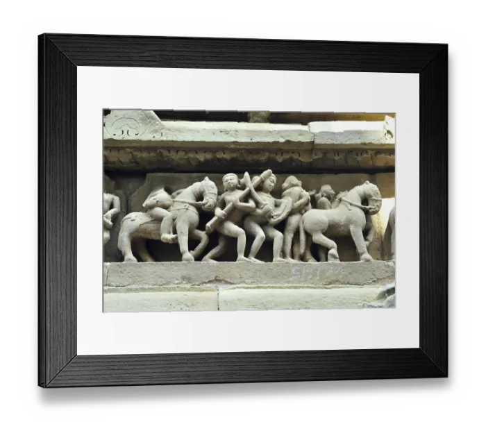 Framed Print : Battle on lakshmana temple Khajuraho madhya pradesh India Framed Print : Battle on lakshmana temple Khajuraho madhya pradesh India