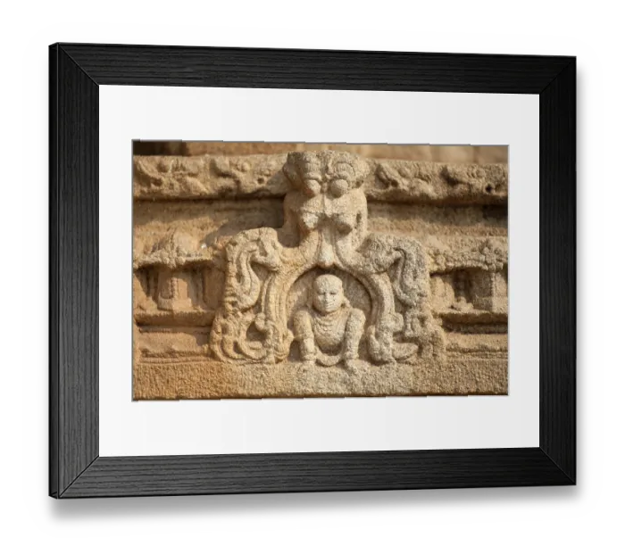 Framed Print : Sculpture of lord krishna on the wall of vitthal temple