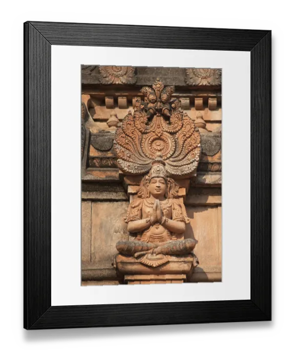 Framed Print : Sculpture of god and goddesses on the peak of krishna temple Framed Print : Sculpture of god and goddesses on the peak of krishna temple