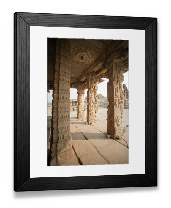 Framed Print : Decorative pillars carving at vitthal temple