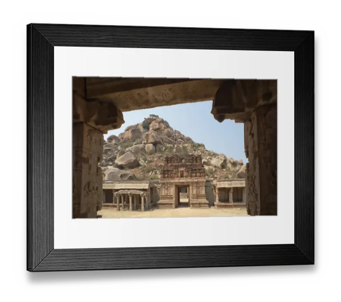 Framed Print : Achyutaraya temple and matanga hill at hampi