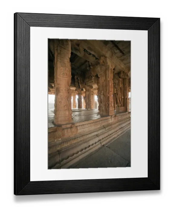Framed Print : Decorative pillars carving at vitthal temple