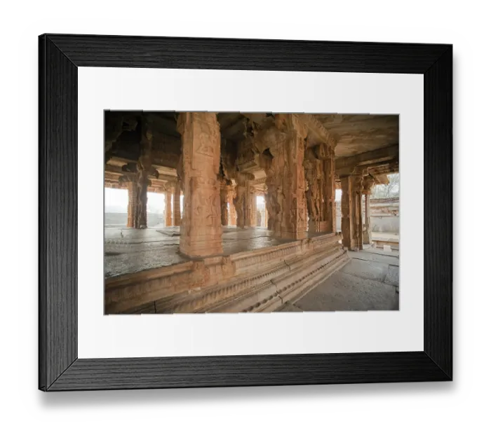 Framed Print : Decorative pillars carving at vitthal temple