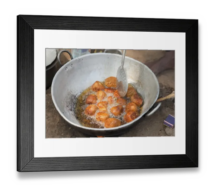 Framed Print : Sweet pakoda, Karnataka, India Framed Print : Sweet pakoda, Karnataka, India