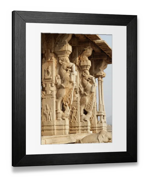 Framed Print : Decorative pillars carving at vitthal temple