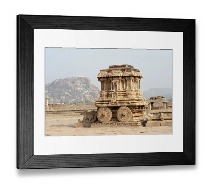 Framed Print : Ornate stone chariot in vitthal temple