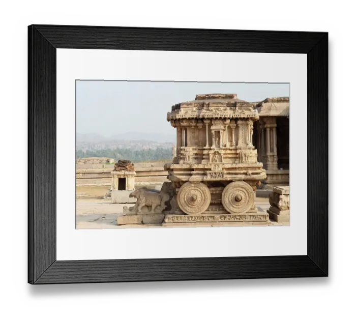 Framed Print : Ornate stone chariot in vitthal temple Framed Print : Ornate stone chariot in vitthal temple