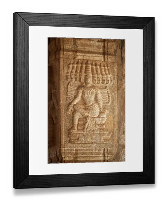 Framed Print : Sculpture of ravana at vitthal temple Framed Print : Sculpture of ravana at vitthal temple
