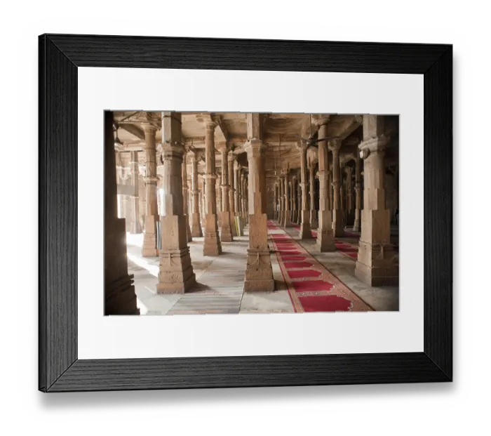 Framed Print : Interior of jami masjid, Ahmedabad, Gujarat, India