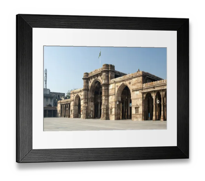 Framed Print : Prayer room facing the courtyard of jami masjid
