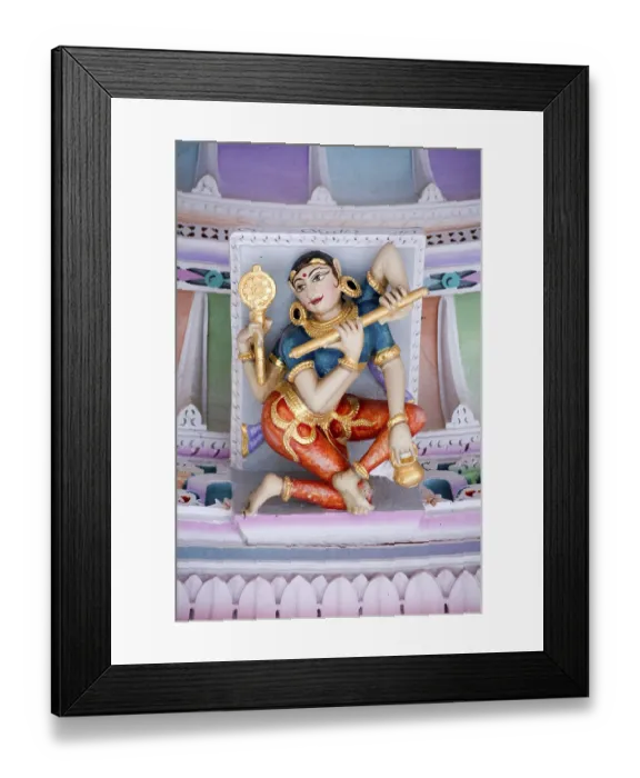 Framed Print : Sculpture of woman on the ceiling of panchasara parasvanath jain temple