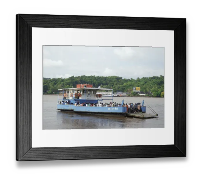 Framed Print : Ferry on Mandovi river Panjim Goa Maharashtra India Asia September 2010